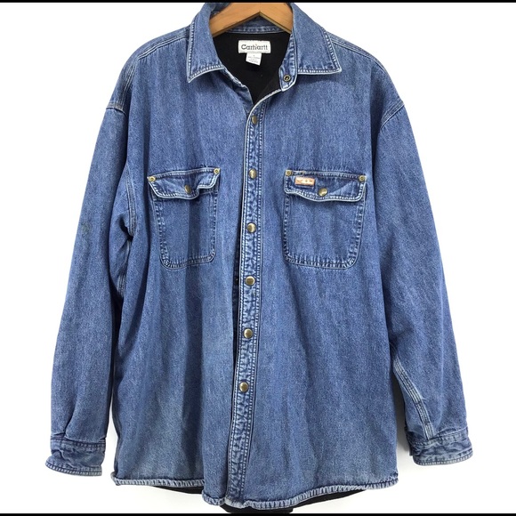 Carhartt Other - Carhartt | Denim Fleece Lined Button Front Jacket